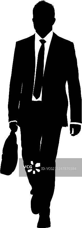 西装领带商务男士剪影图片素材