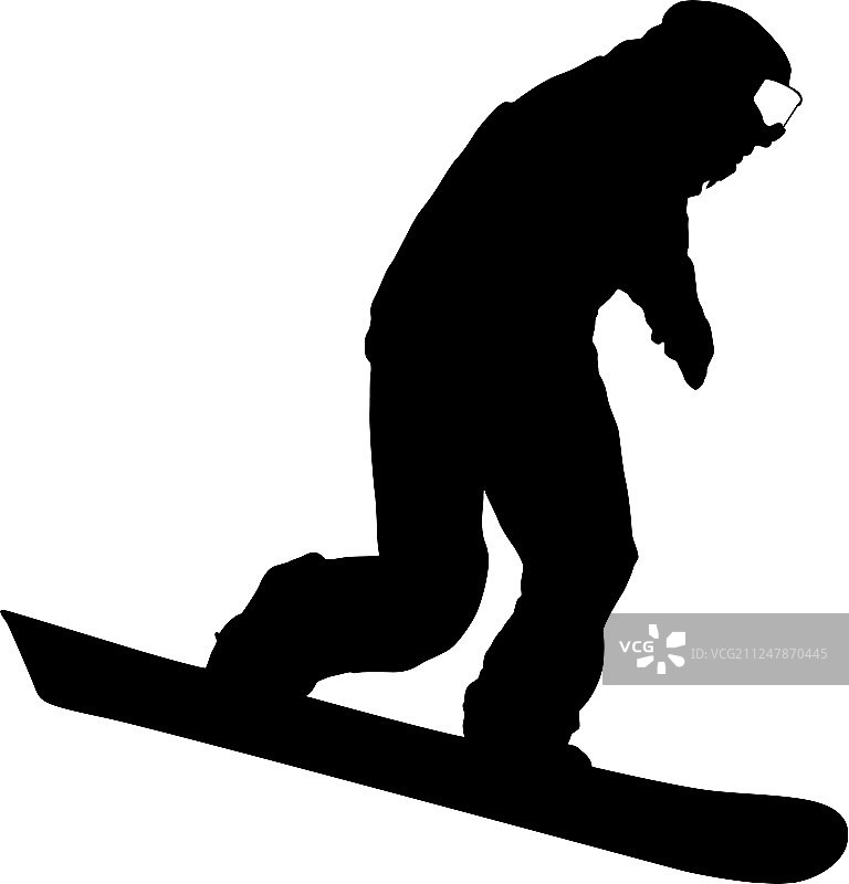 白色背景上的滑雪者黑色剪影图片素材