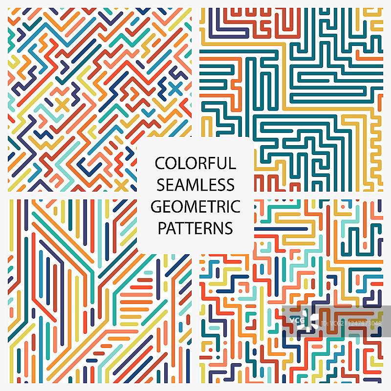 彩色无缝几何图案合集图片素材