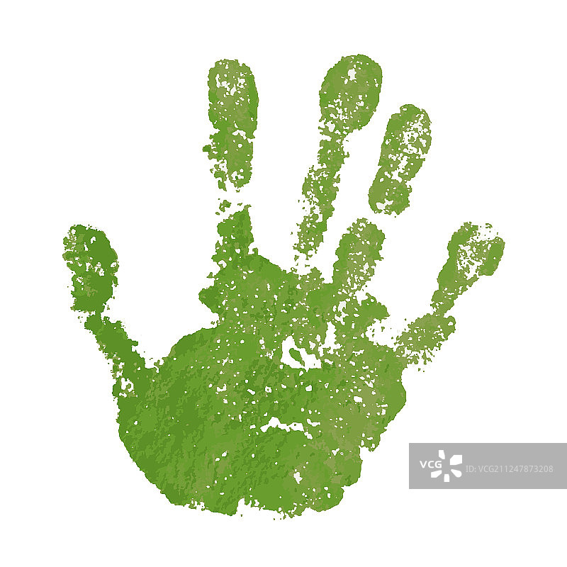手绘印花，白色背景绿色图片素材
