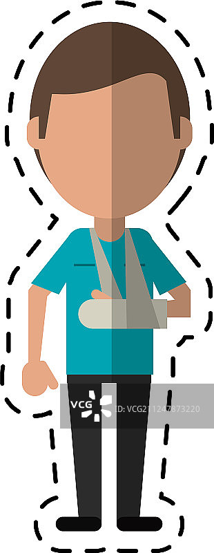 卡通人物：骨折病人图片素材