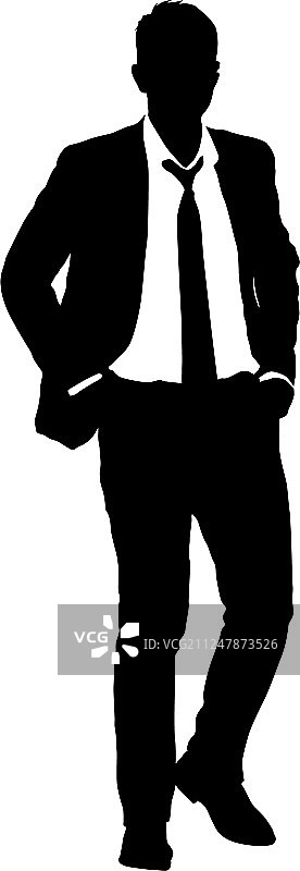 西装领带商务男士剪影图片素材