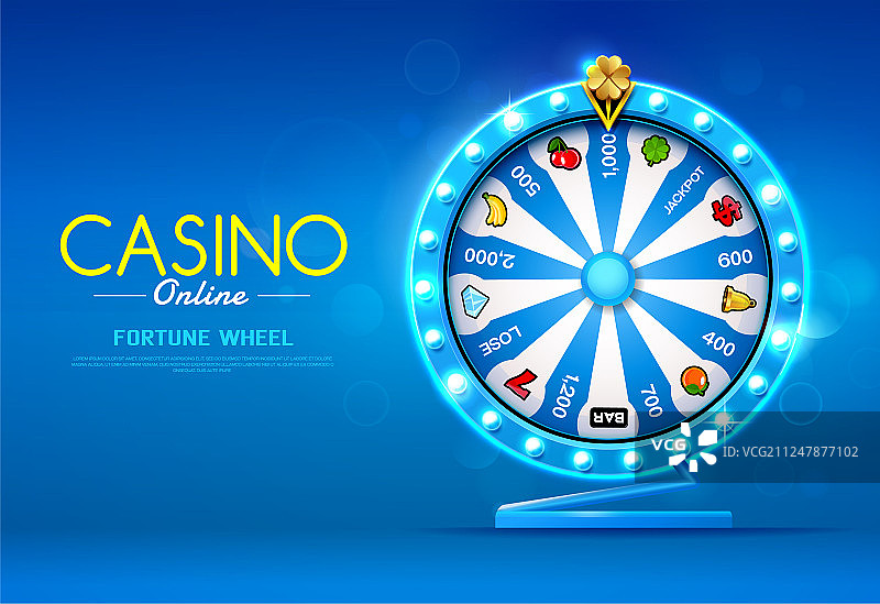 散景背景上的幸运转盘图片素材