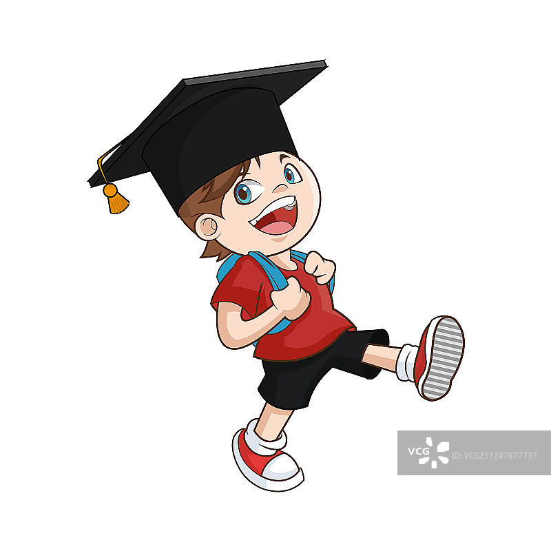 快乐的男学生毕业图片素材