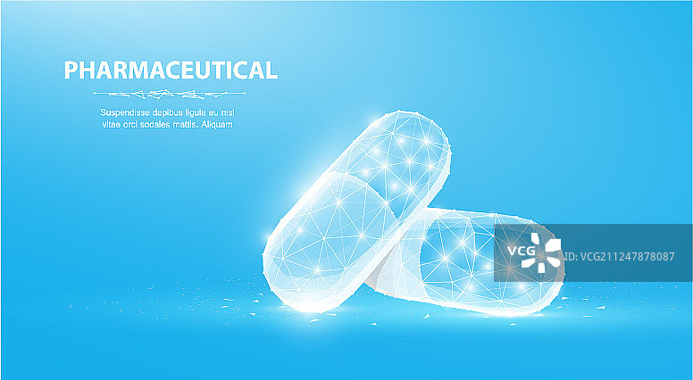药丸抽象3D多边形线框双胶囊图片素材