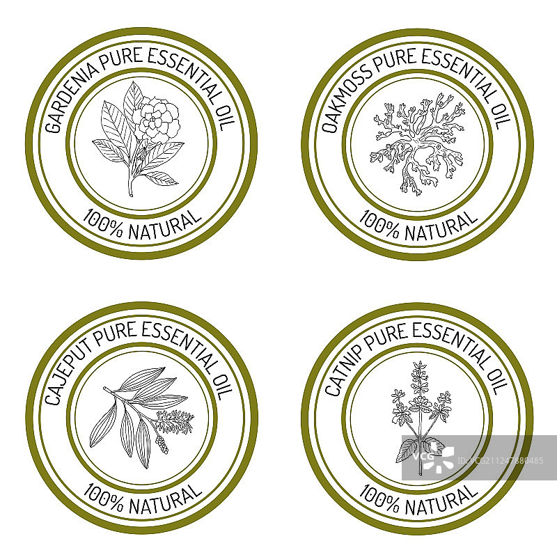 精油标签套装图片素材