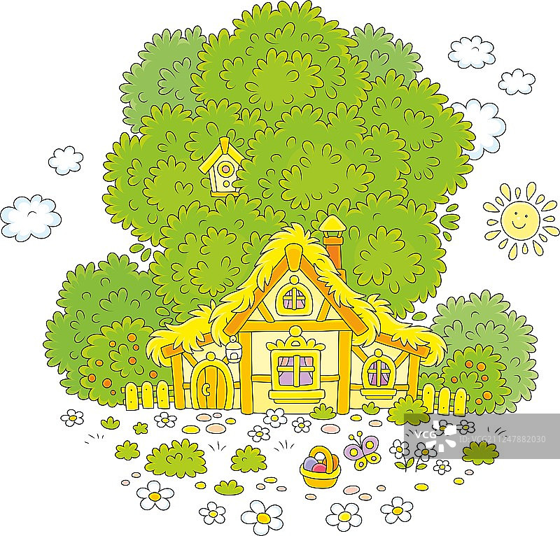 复活节的老小屋图片素材