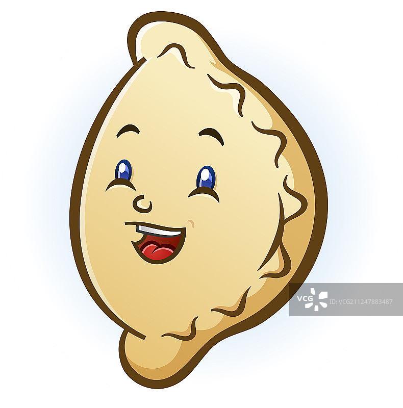 快乐微笑的饺子卡通人物图片素材