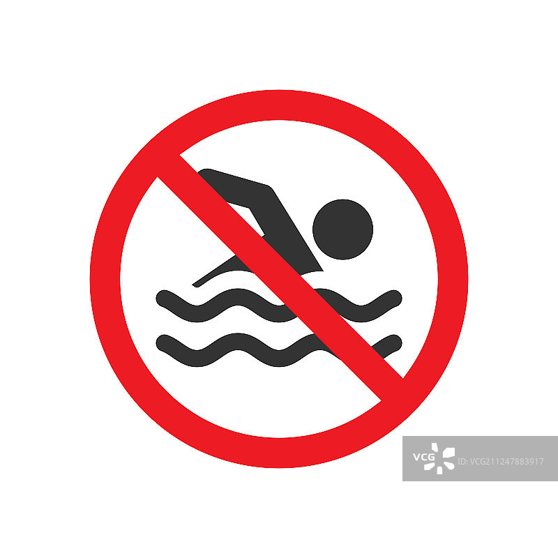禁止游泳标志图片素材