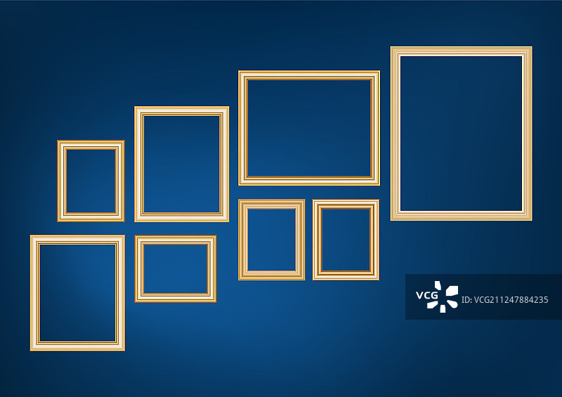 金色边框装饰画框图片素材