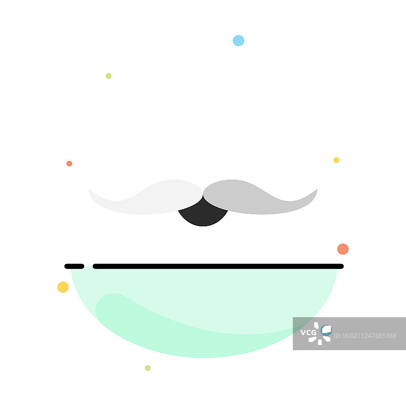 时髦胡须男士彩色图标图片素材