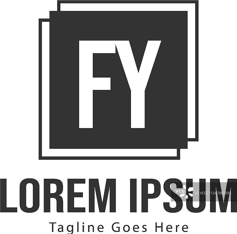 FY字母现代边框logo模板图片素材