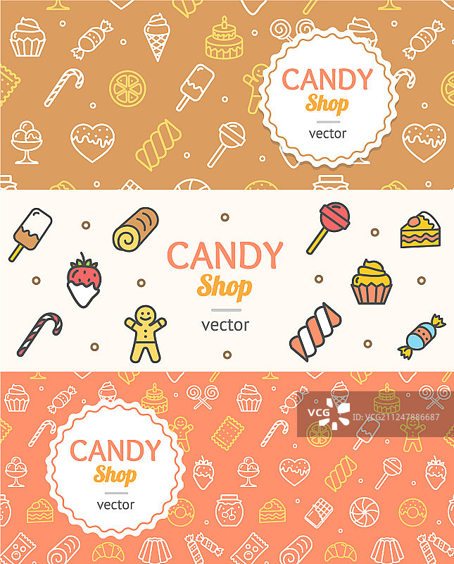 糖果和烘焙食品banner宣传单（横版）图片素材