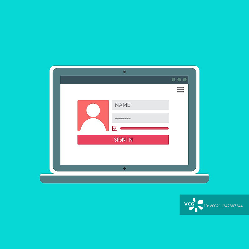 笔记本登录表单网页模板图片素材