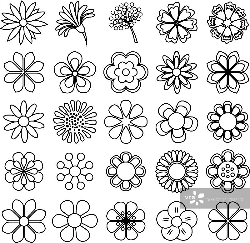 花朵图标手绘图片素材