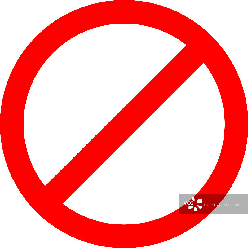 白色背景上的红色禁止标志图标图片素材