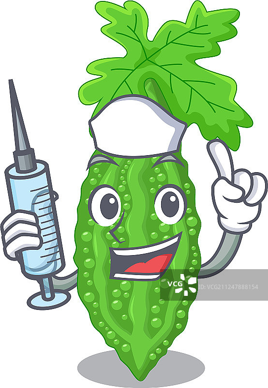 护士苦瓜造型卡通图片素材