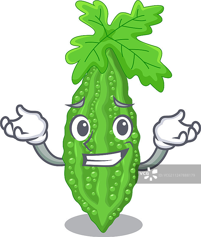 微笑的苦瓜卡通形象图片素材