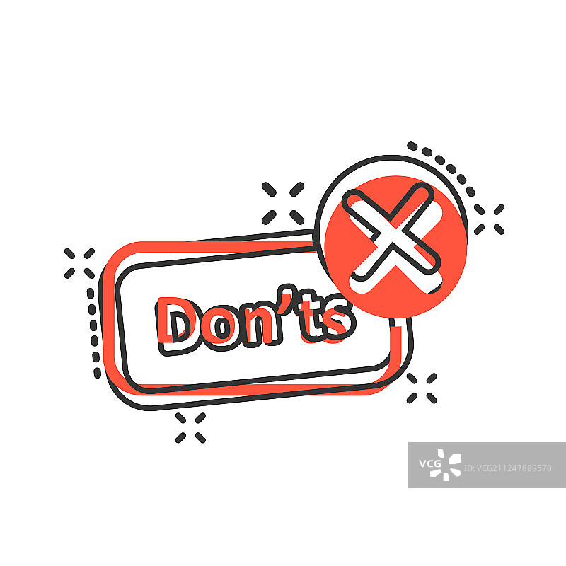 漫画风格的禁止标志图标图片素材