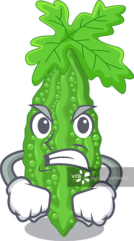 蔬菜上愤怒的苦瓜角色图片素材