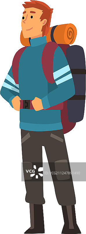 背着背包徒步旅行的男人图片素材