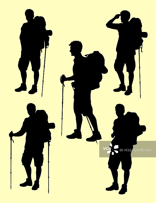 登山者手势轮廓01图片素材