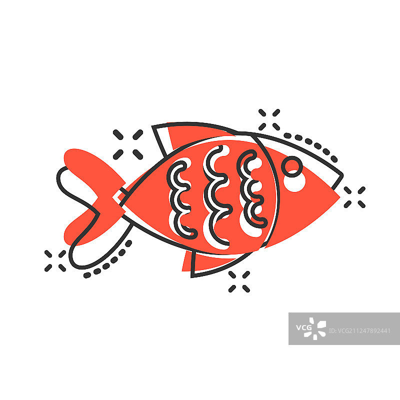 漫画风格金鱼标志图标图片素材