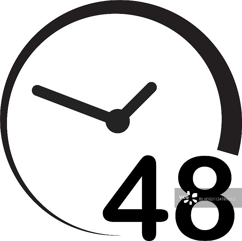 48小时白色背景扁平风格图片素材