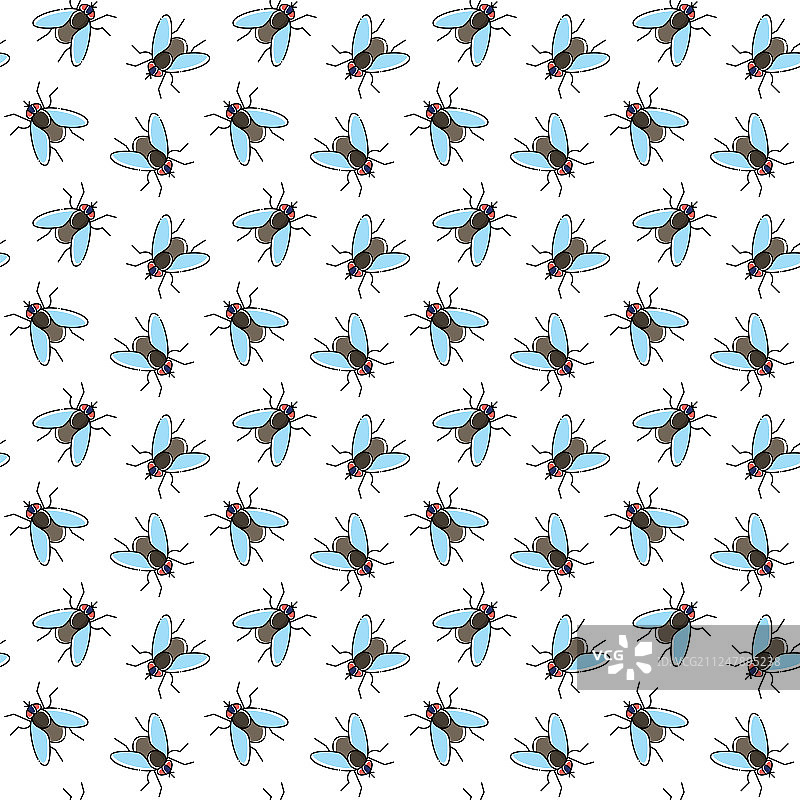 苍蝇无缝图案，适用于纺织品设计壁纸图片素材