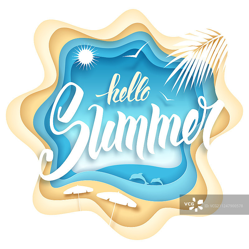 夏季你好纸艺图片素材