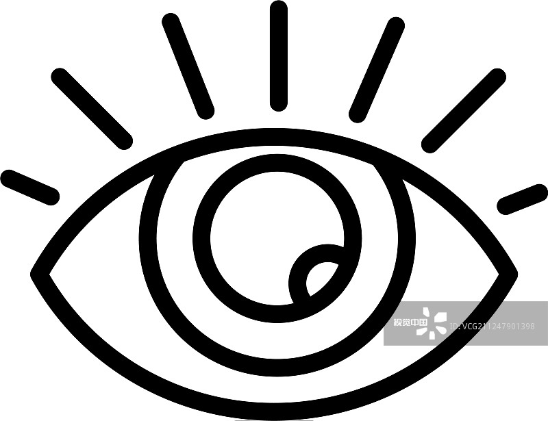 健康眼睛图标轮廓样式图片素材