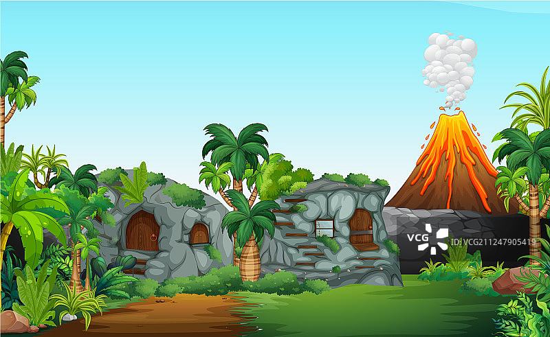 自然史前场景图片素材