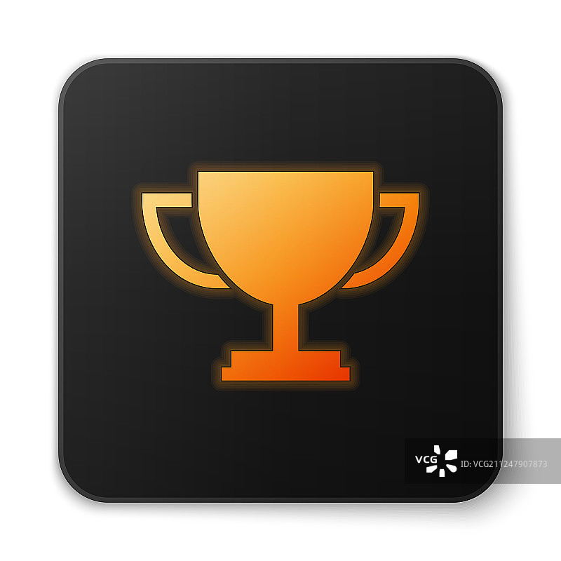 橙色发光奖杯图标图片素材