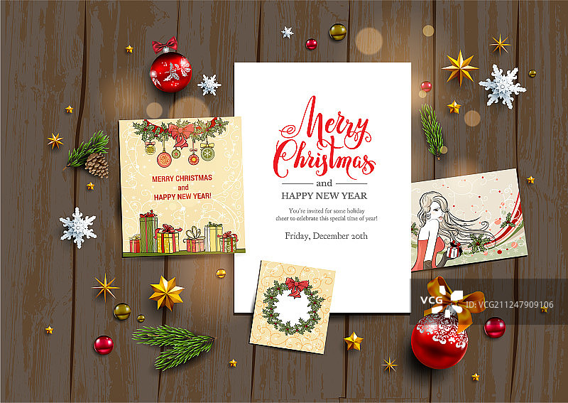 圣诞节节日邀请函图片素材