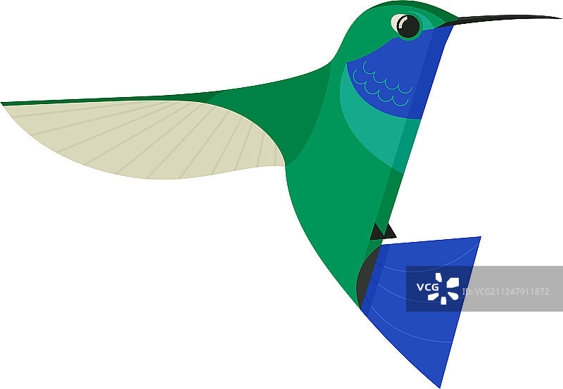 几何扁平风格蜂鸟图标图片素材