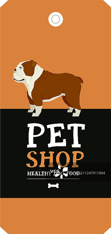 宠物店标签设计海报：英国斗牛犬图片素材