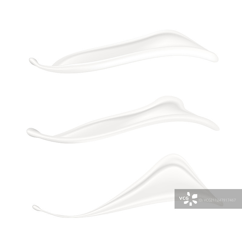 白色背景上的逼真牛奶或奶油飞溅效果图片素材