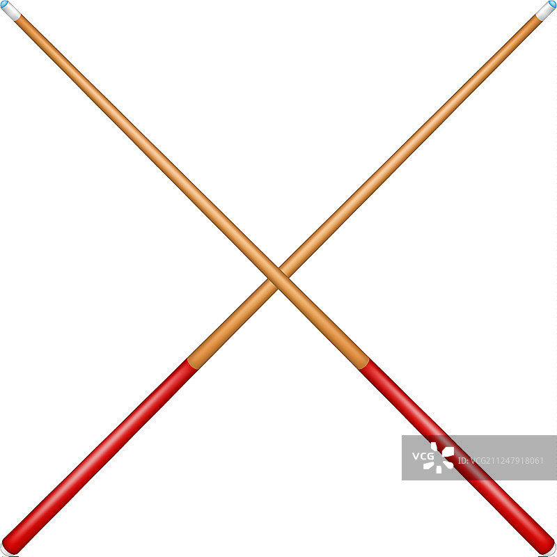 复古设计的交叉台球杆图片素材