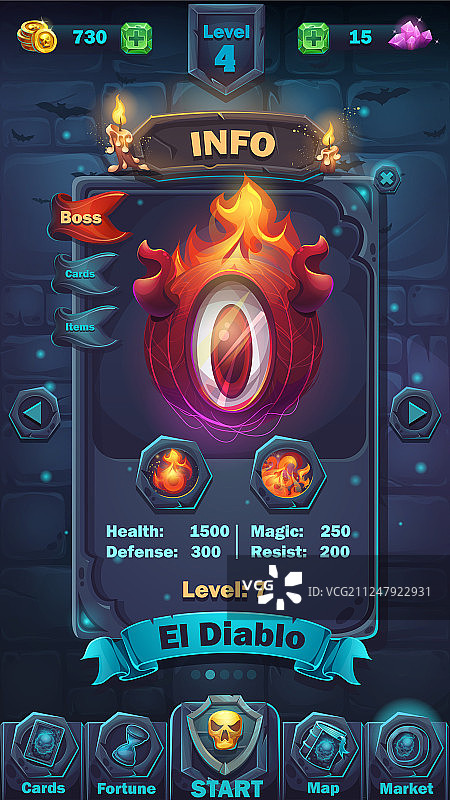 怪兽战斗GUI信息界面图片素材