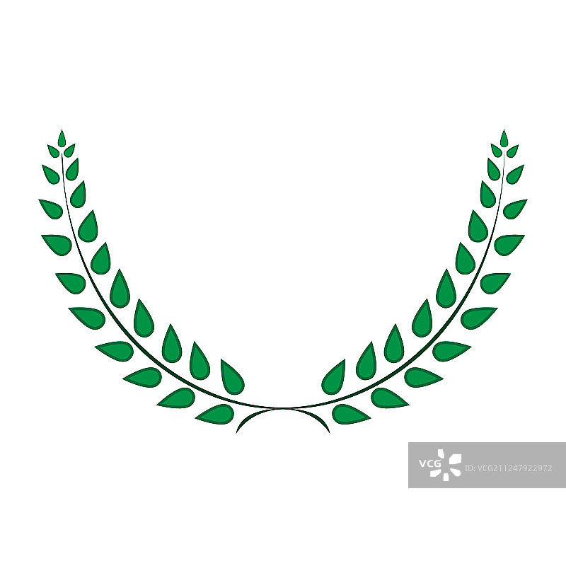 绿色月桂花环标志303图片素材