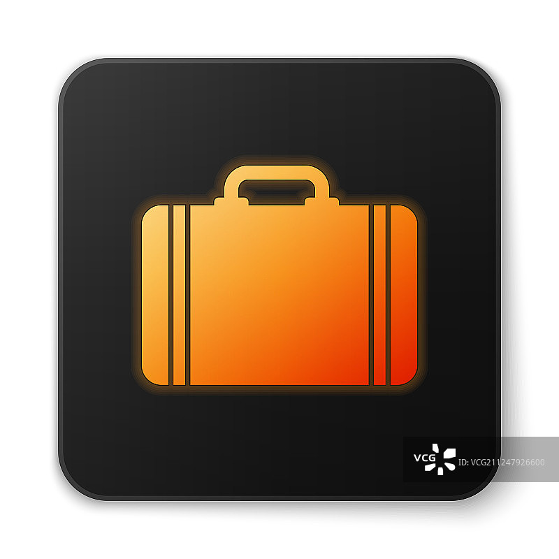 橙色发光旅行箱图标图片素材