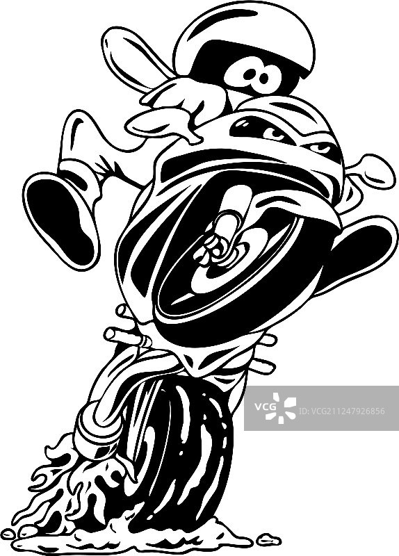 卡通运动摩托车图片素材