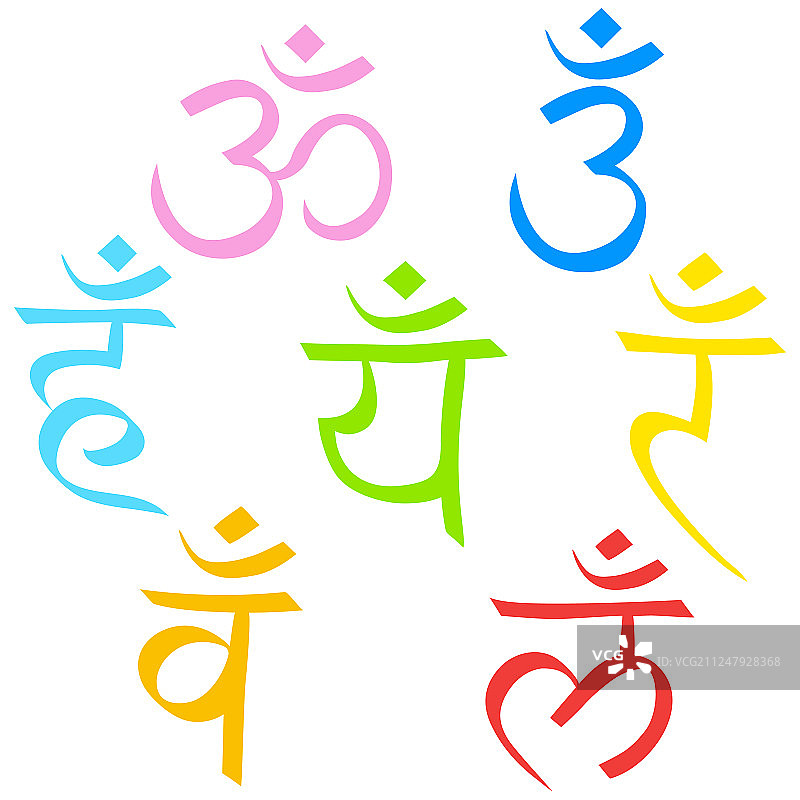 象形文字脉轮套装图片素材