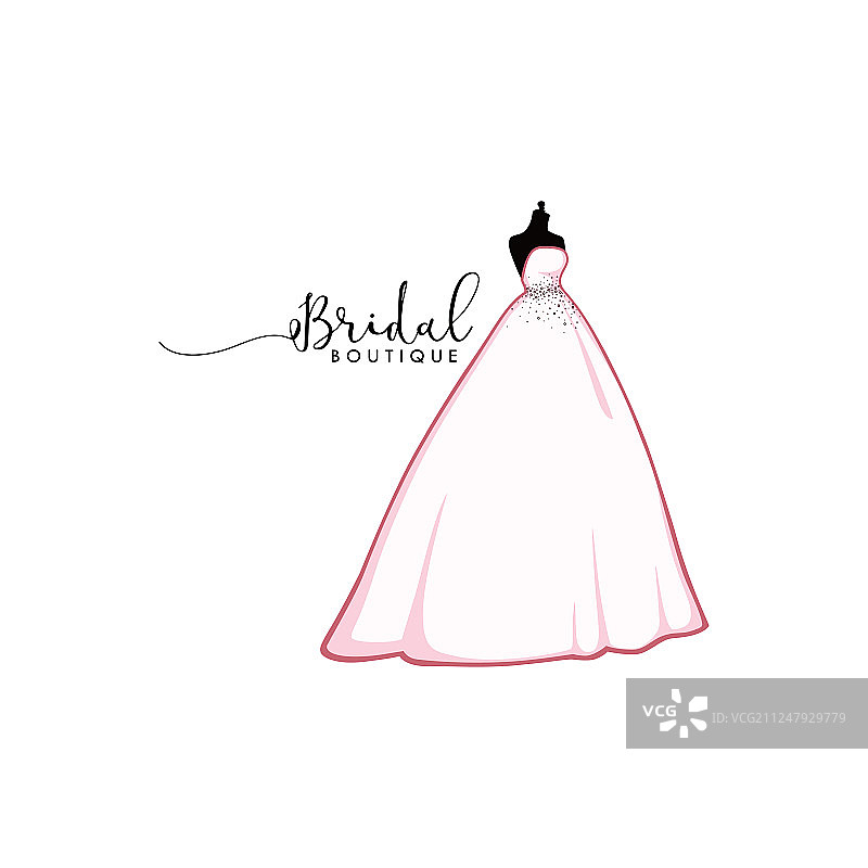 美丽的粉色新娘精品店logo图标标志图片素材