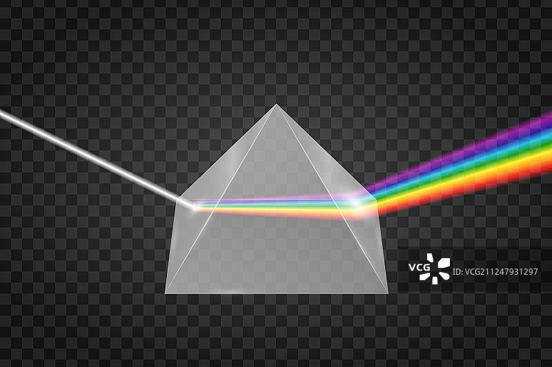 玻璃金字塔折射光线图片素材