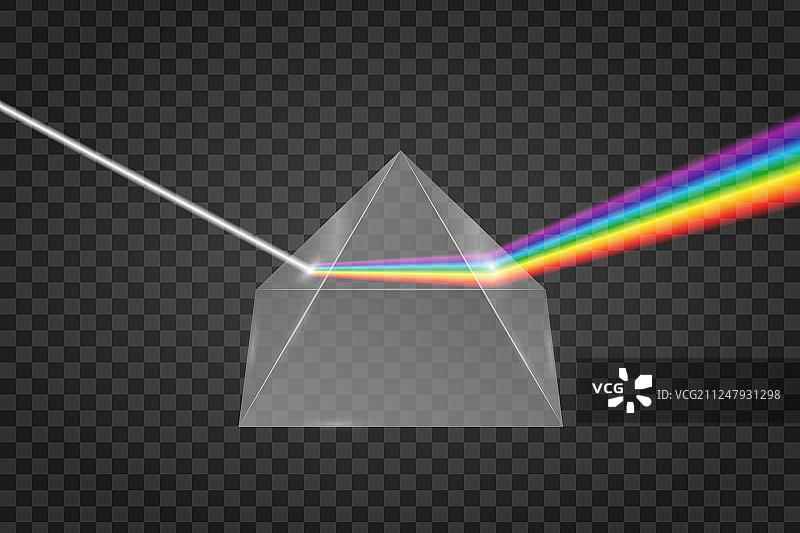 玻璃金字塔折射光线图片素材
