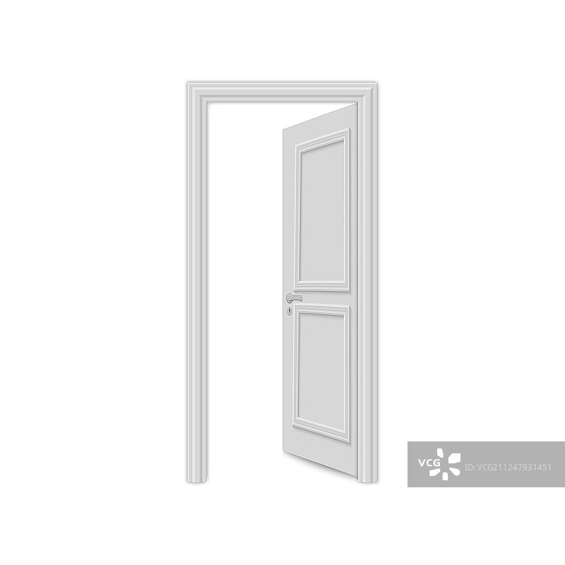 白色背景上的逼真门图片素材