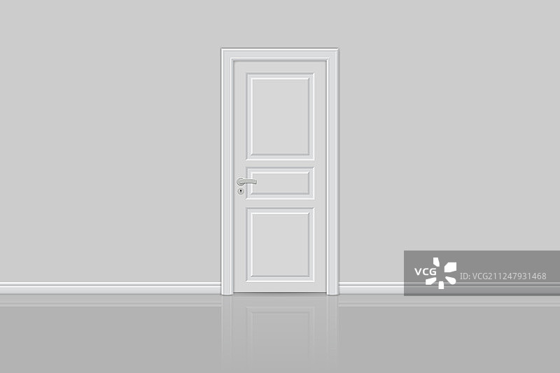 隔离的逼真关闭的门图片素材