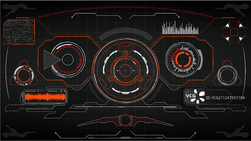 科幻未来发光HUD虚拟显示图片素材