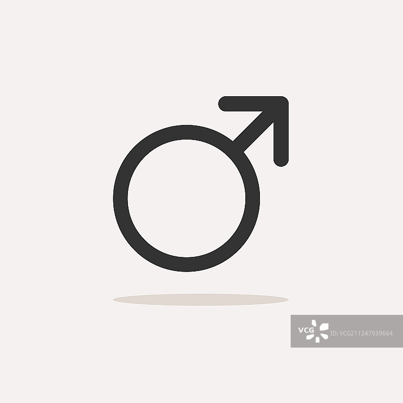 米色背景上的带阴影的男性符号图片素材